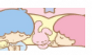 Kiki and Lala sleeping with thier plushie