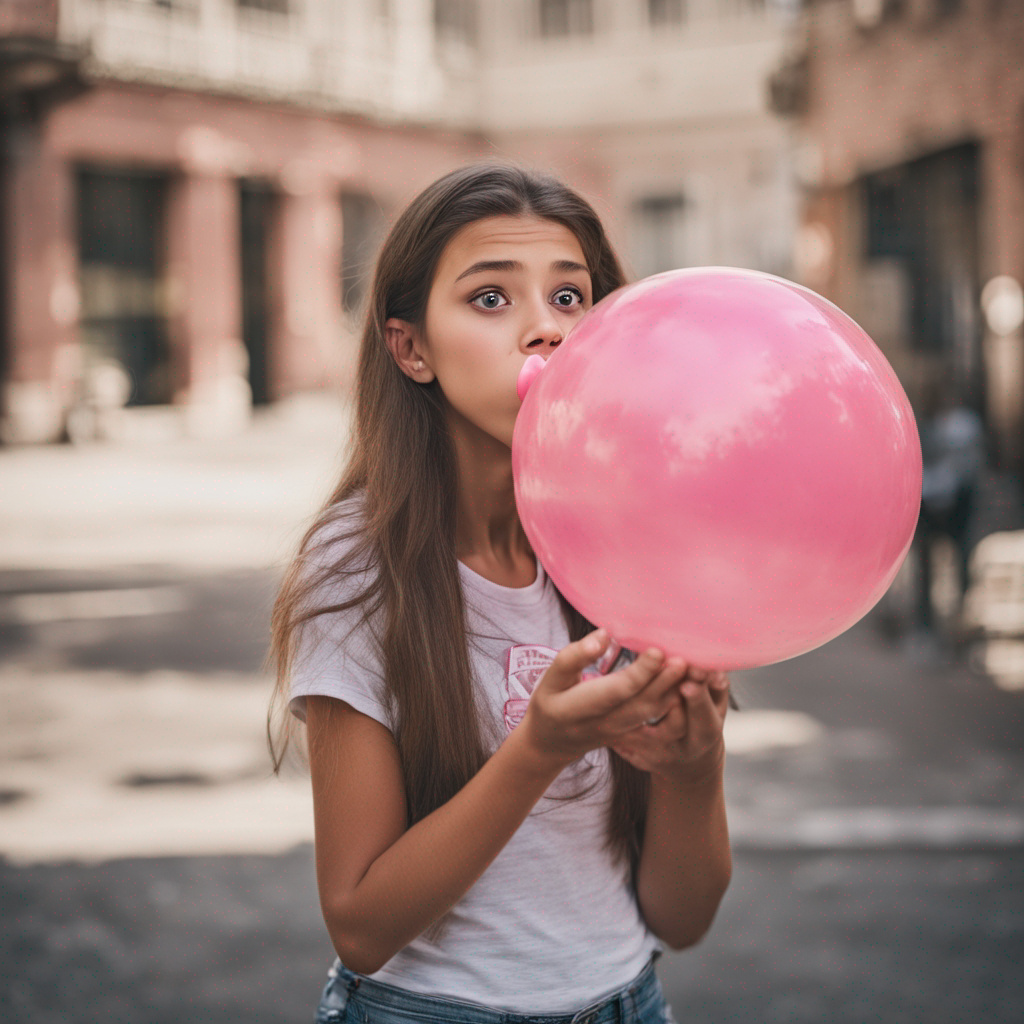 Teen girl blowing very huge bubble gum by fuerte2alex on DeviantArt