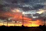 Windmill and the Oklahoma Sunset by PeaceFrogArt