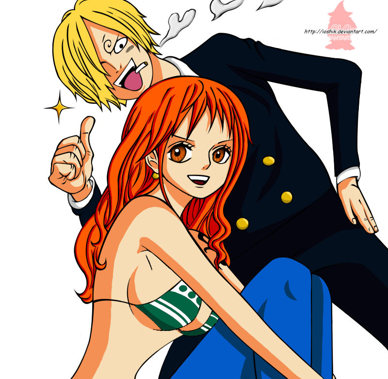 Sanji and Nami by hasagav on DeviantArt