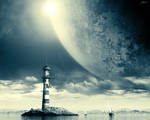 Space Lighthouse wallpaper