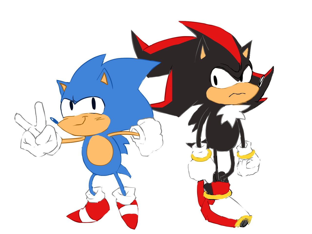 Shadow And Sonic by DefBed on DeviantArt