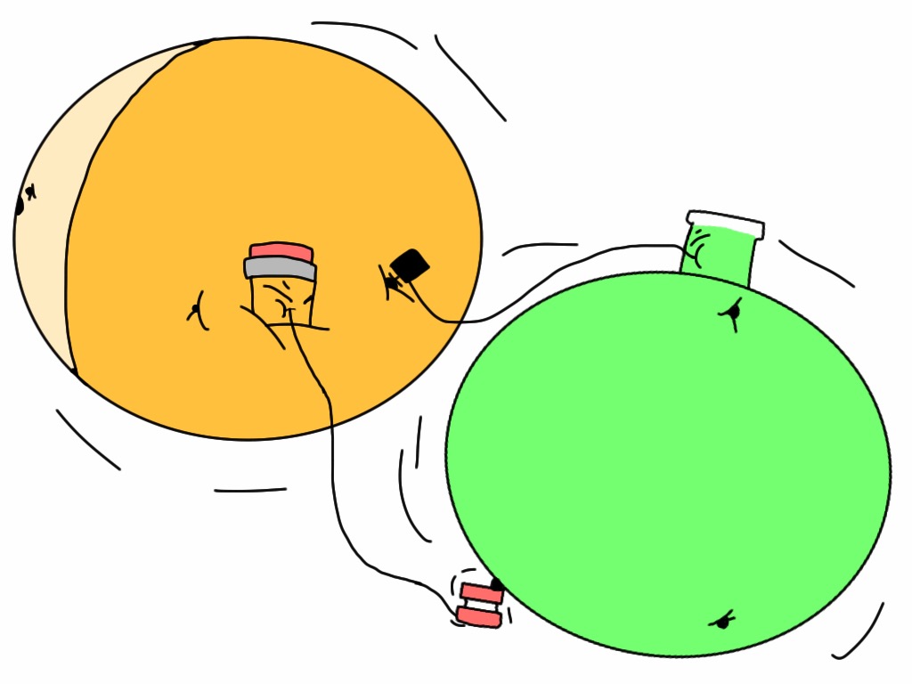 Pencil and test tube inflation battle by CarterTheEmolga on DeviantArt