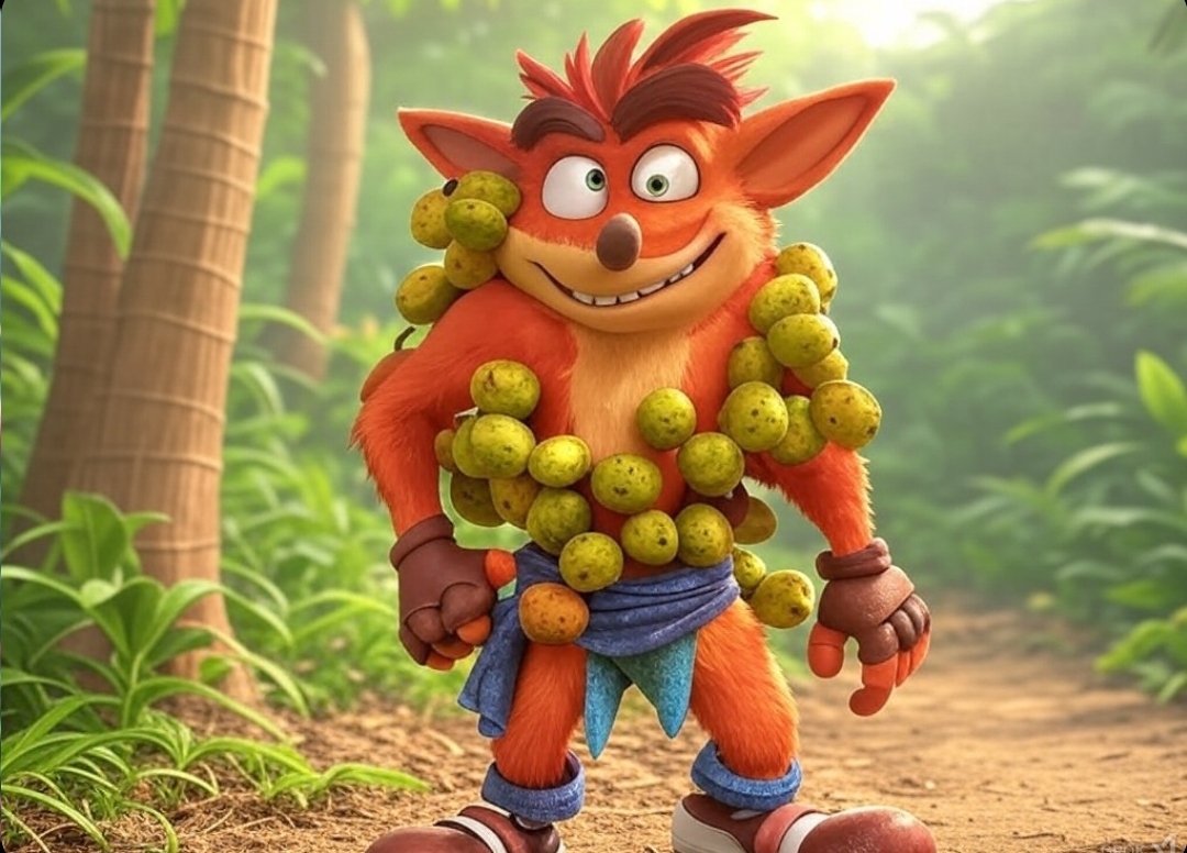 Crash bandicoot dressed with wumpa fruit by tommybandicoot39 on DeviantArt