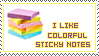 .colorful sticky notes.