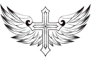 Cross and wings