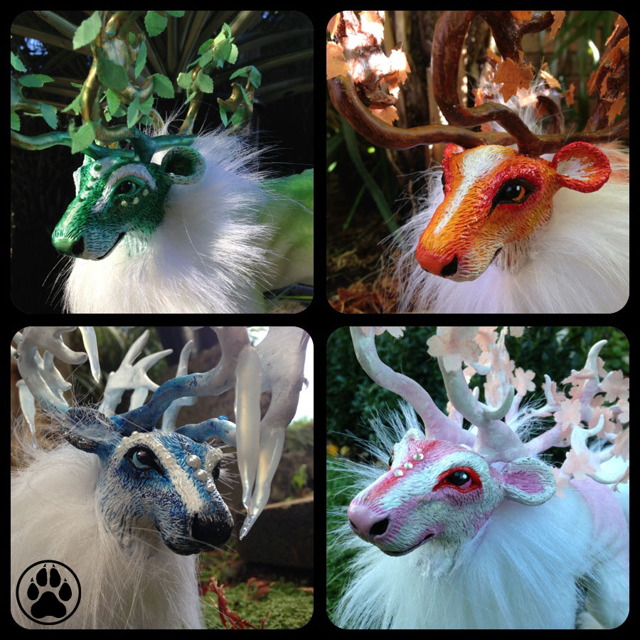 Four seasons caribou soft sculpture art dolls!