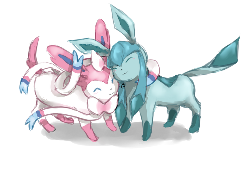 Sketch Request- Sylveon And Glaceon by suishouyuki on DeviantArt.