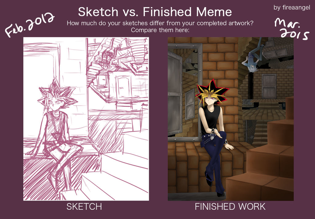 Sketch vs Finished Meme - Meikyuu