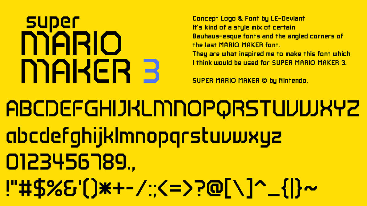 Super Mario Maker 3 Concept Logo and Font by LE-Deviant on DeviantArt