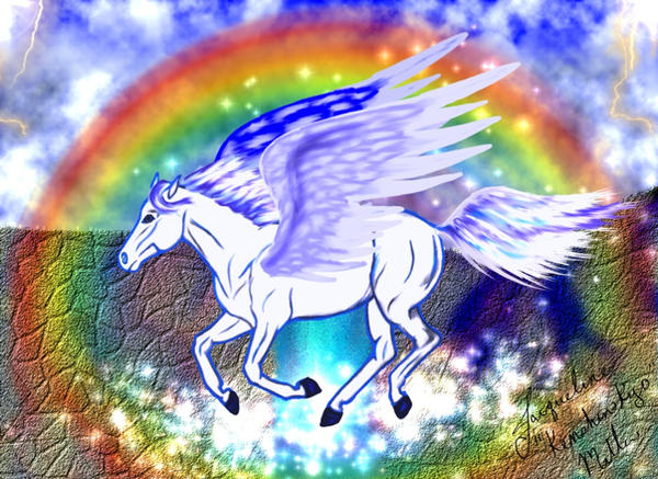 pegasus in rainbow