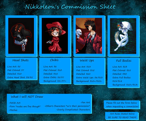 Commission Sheet: CLOSED