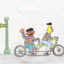 ernie and bert ride a bike