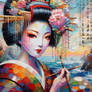 Geisha painting