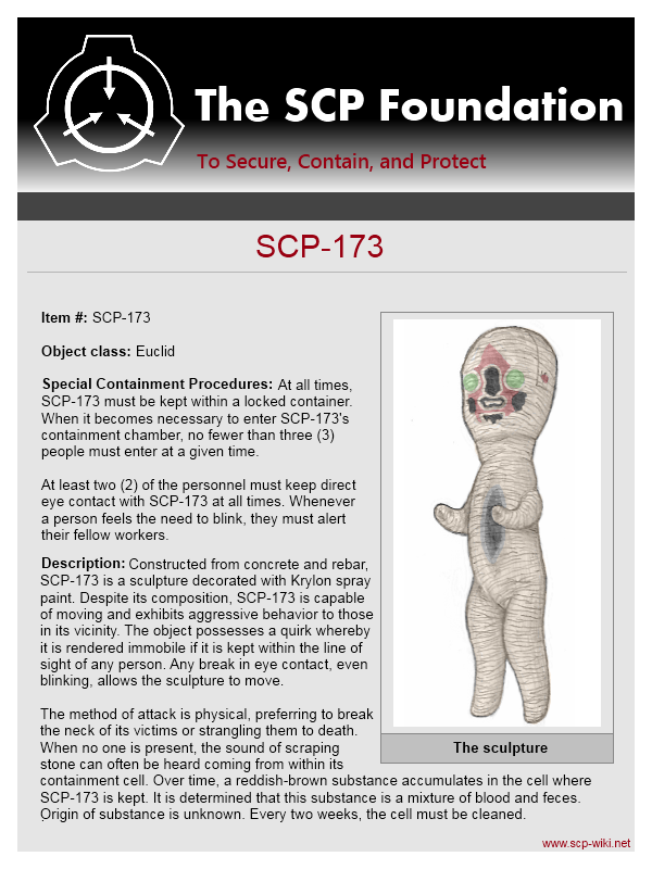 SCP-173 by DarkmaneTheWerewolf on DeviantArt