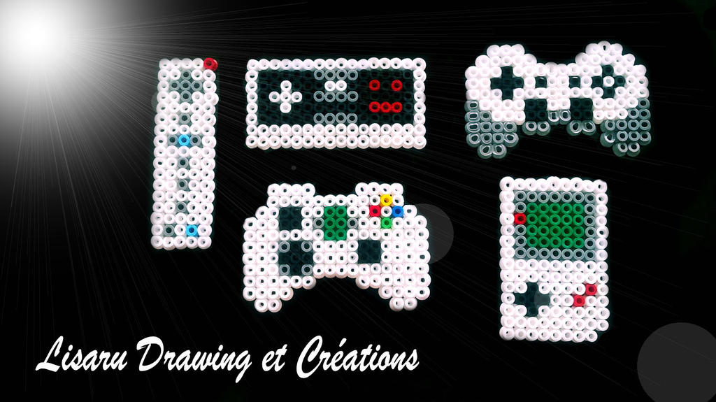 manette de jeux videos en perle hama 5 mm