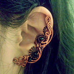 Orange Owl Ear Cuff