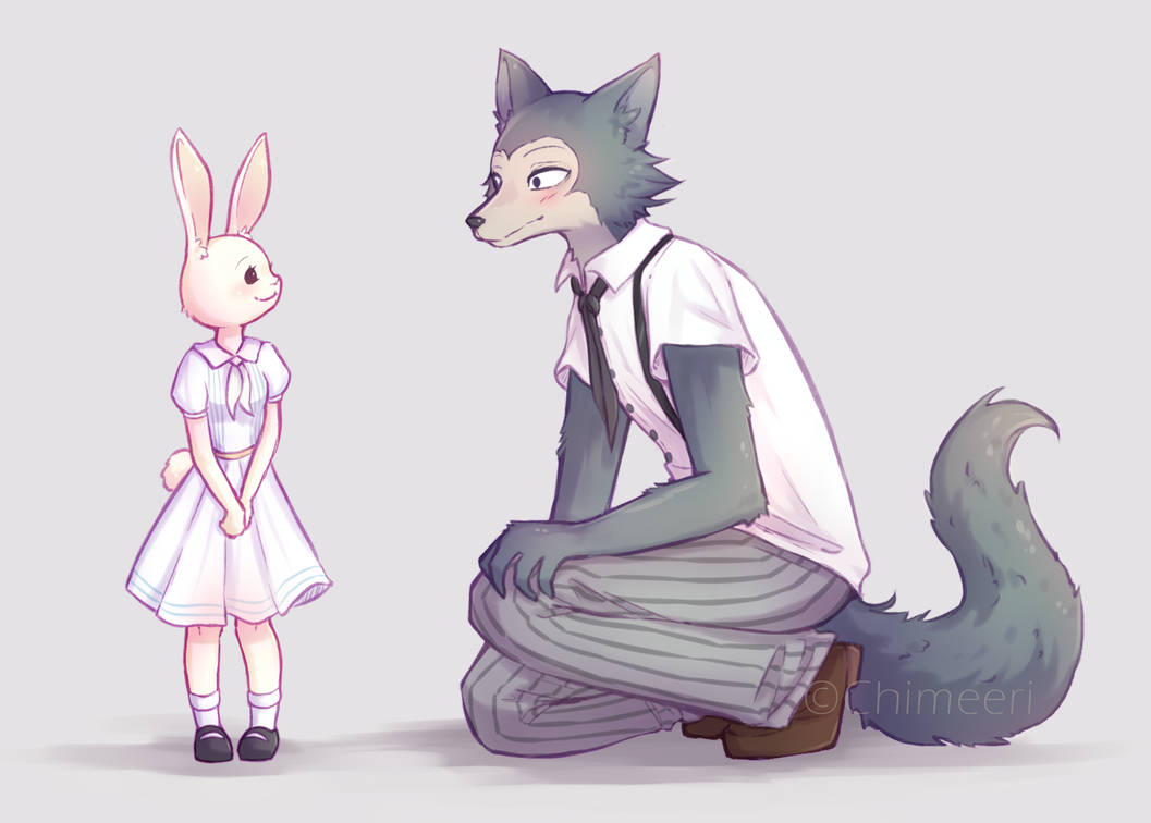 A rabbit and a wolf by Chimeeri on DeviantArt