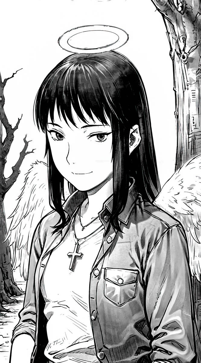 H Jan Reki Reki Haibane Renmei #1 black and white by Bukist on DeviantArt