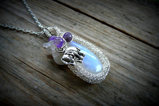 UntitledMoonstone wire wrapped pendant