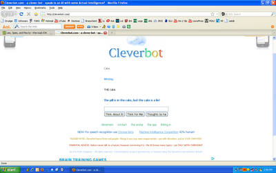 Cleverbot : the cake is a lie