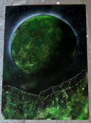 Space Art green moon