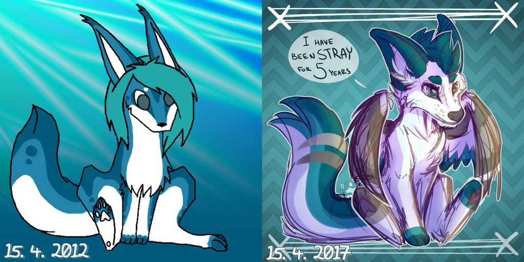 Stray through time -Fursona: Draw this again!