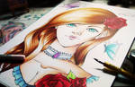 Copic drawing - Lady Rose by SakisakiYNana