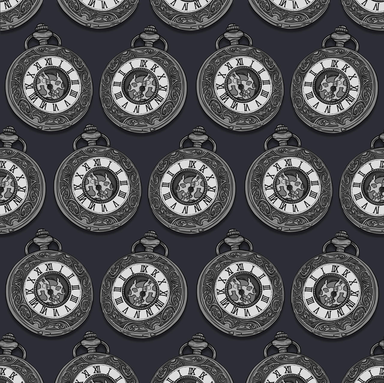 Silver Pocket Watch Pattern by NimlongArt on DeviantArt