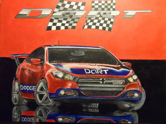 Traditional painting of Dodge Dart