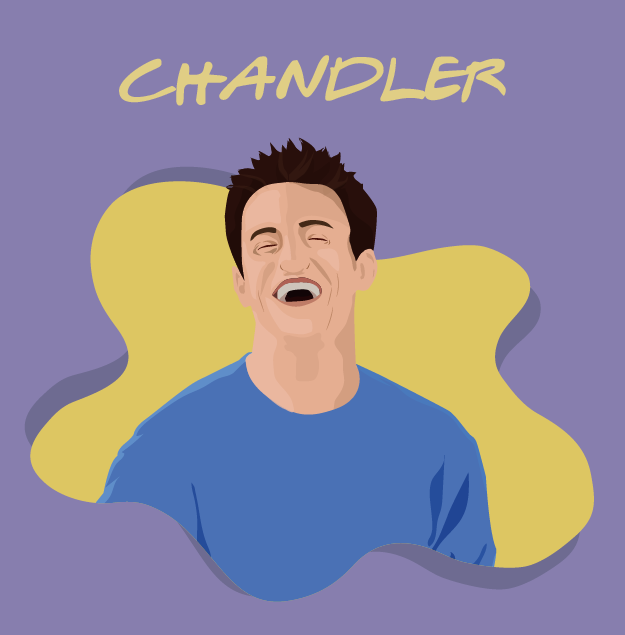 Chandler FRIENDS TV show portrait illustration by elloooise on DeviantArt