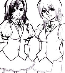 kairi and namine as waitresses