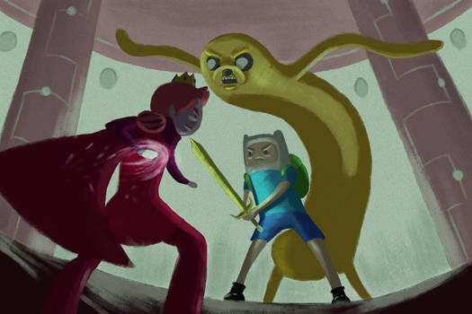 Finn and Jake VS Prince Gumball Battle Scene