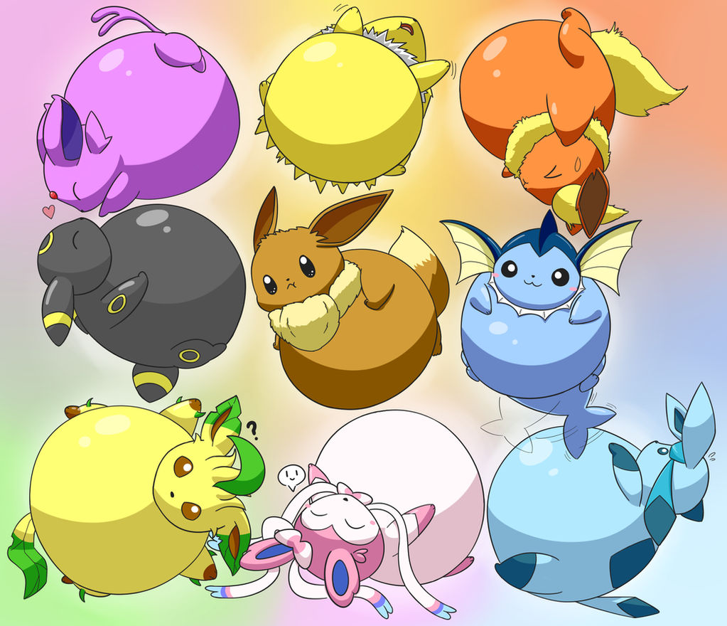 Eevee Inflation Inflated Eeveelutions by selphy6 on DeviantArt