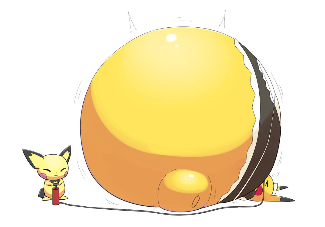Pikachu Pokemon Inflation (Commission) Inflated Maid Pikachu 4/4 by selphy6 on DeviantArt