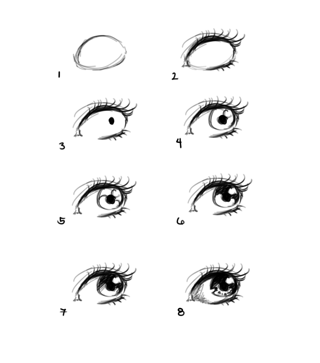 How to Draw Manga-Style Eyes  Easy eye drawing, Anime eye drawing