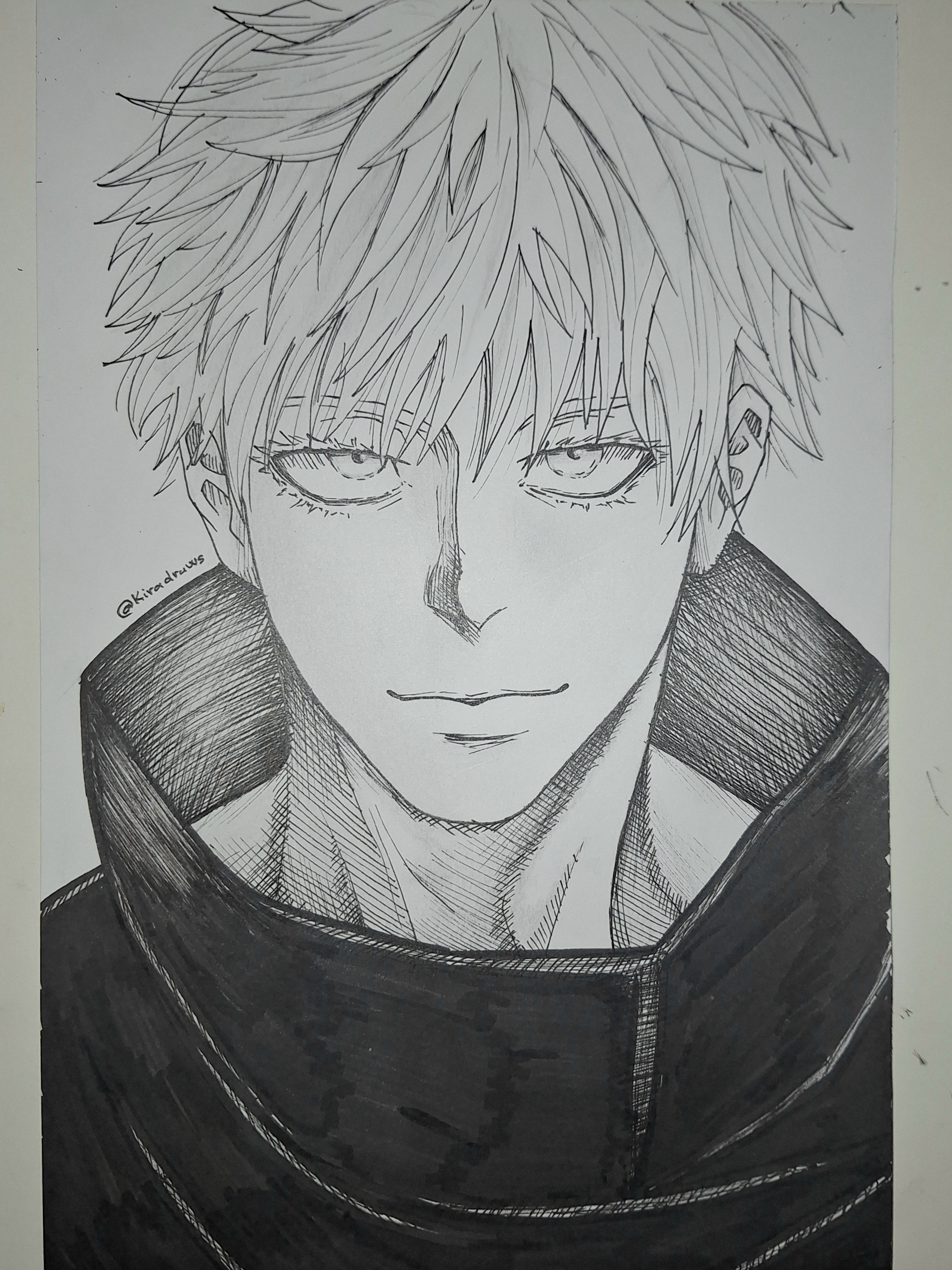 Gojo Rasm Gojo Satoru drawing Jujutsu Kaisen by kiradrawss by kiradrawss on ...