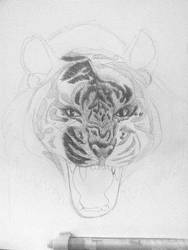 Tiger portrait - Pencil