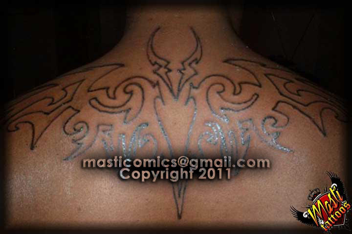 Abstract Bat Upper Back Tattoo by MastiComics on DeviantArt