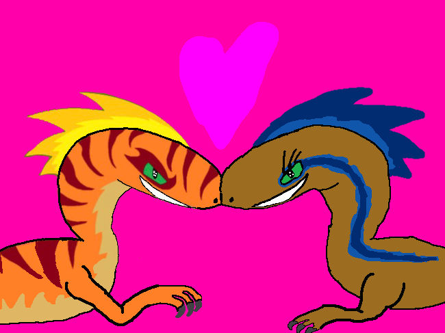 Two Raptors Cute Happy Valentine Day of raptor couple by KevinBenzcferendez on DeviantArt