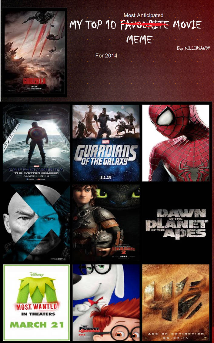 Top 10 Most Anticipated Movies of 2014 by Mr-Wolfman-Thomas on DeviantArt