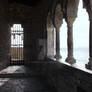 Old building with columns in Porto Venere.