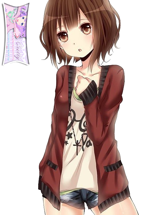 Anime Short Brown Haired Girl Extracted Bycielly By