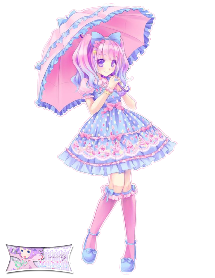 Cute Anime Pastel Lolita Girl Extracted byCielly by