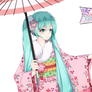 Cute Hatsune Miku Kimono and Petals Extracted byCi