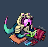 Velkoz reading gossip magazines | GIF