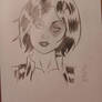 Domino Marvel Comics Fan Art Pencil Drawing 