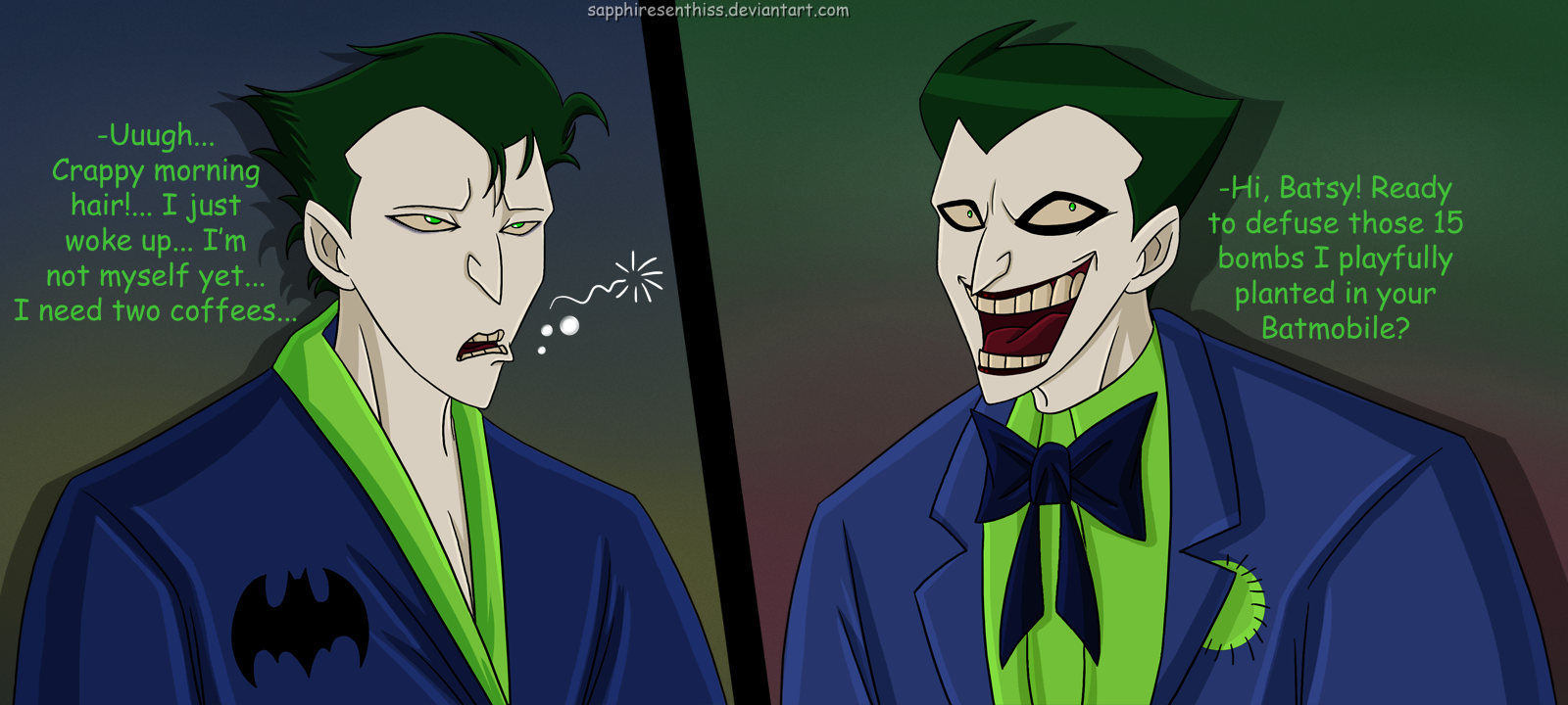 Two Different Jokers XD by Sapphiresenthiss on DeviantArt