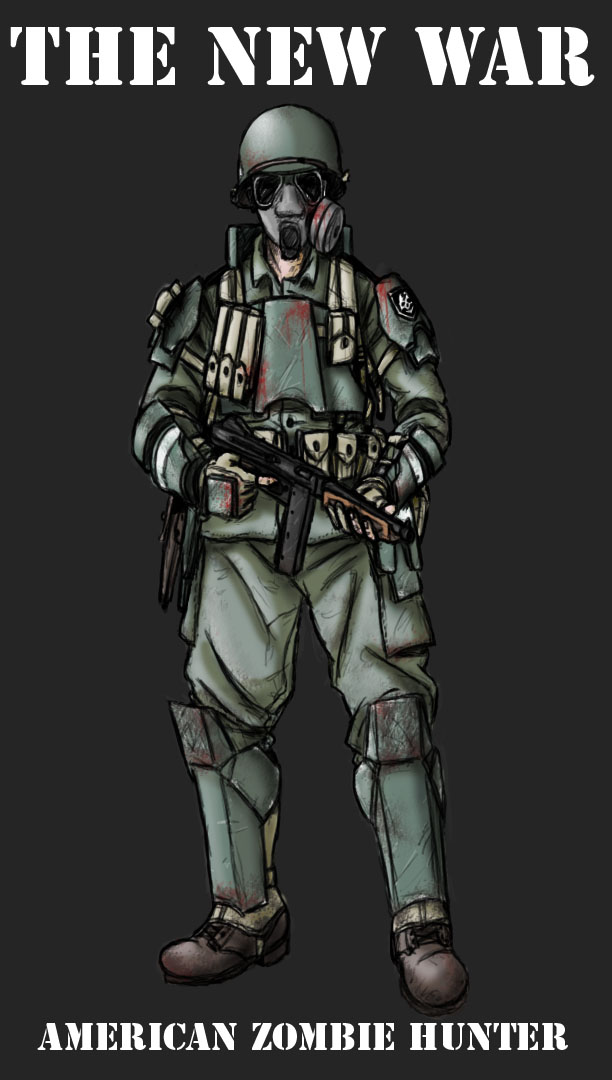 The New War-American Zombie Hunter drawing