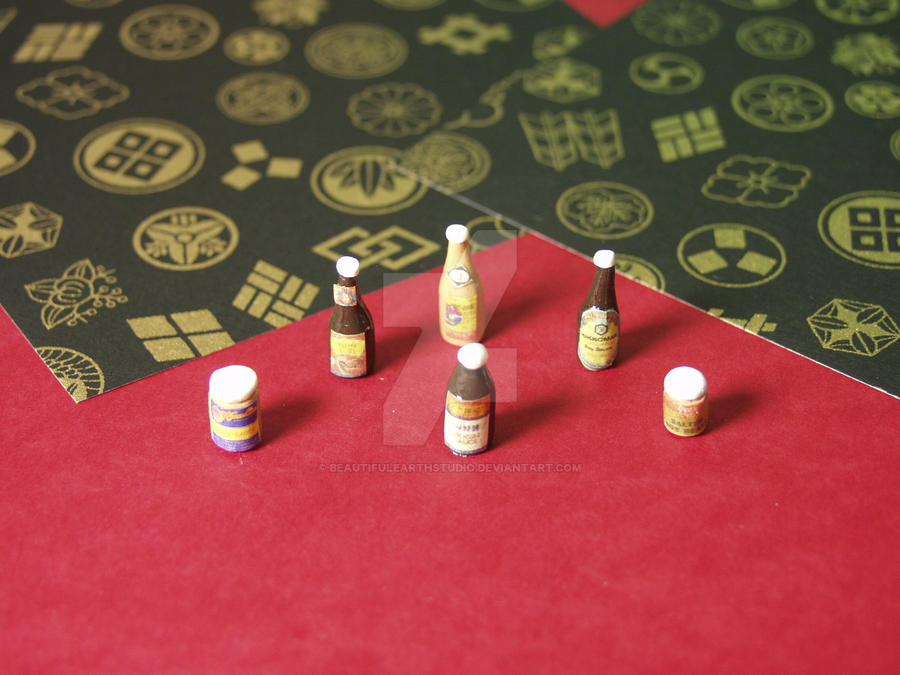 1:12 Scale Miniature Asian Sauces Colletcion